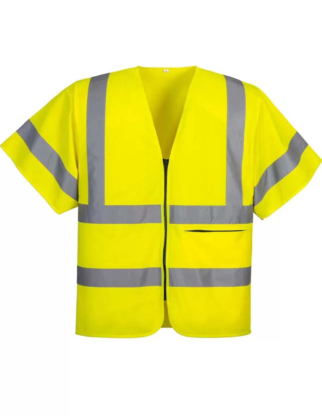 Sale Gilet De Signalisation Zippé Manches Courtes EN20471 Classe 3 C357 Portwest Gilet Haute Visibilite