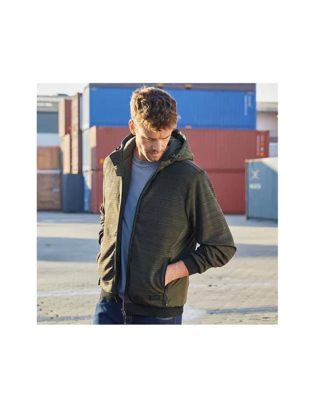 Clearance Veste Hybride à Capuche Homme Duvet Synthétique Dupont Sorona James & Nicholson Homme Polaires, Vestes Et Pulls Polaire Homme